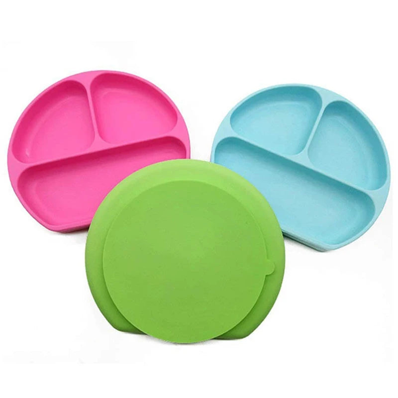 Silicone Baby 3-Compartment Plate