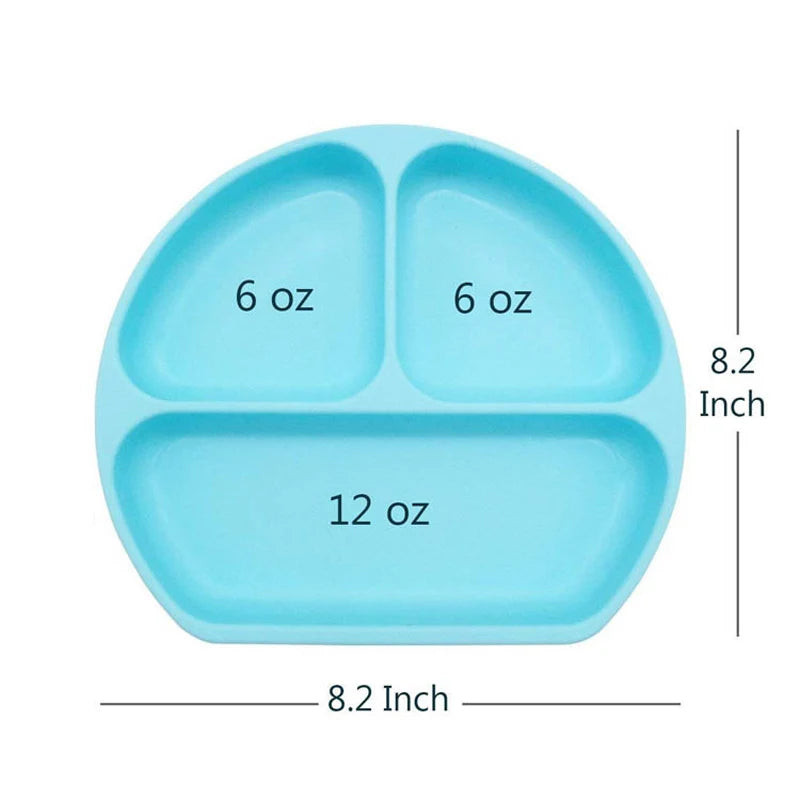 Silicone Baby 3-Compartment Plate