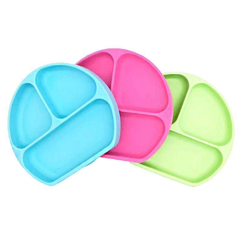 Silicone Baby 3-Compartment Plate